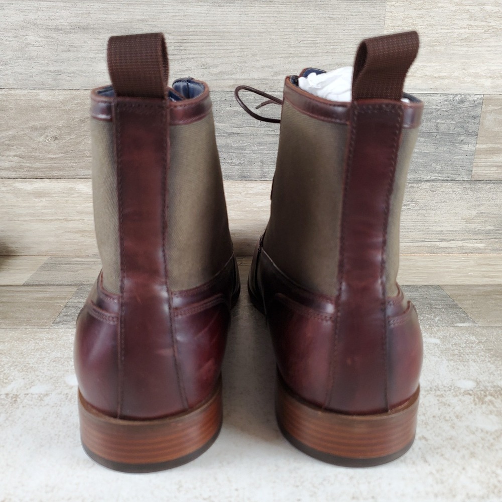 Stacy Adams Brumley Mens Boots Sz 11.5 M Comfort Brown Multi Moc Toe Lace Up - Picture 3 of 10